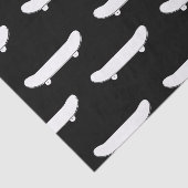 Witte Skateboard Monochromatische Zwarte Skater Ur Tissuepapier (Detail)