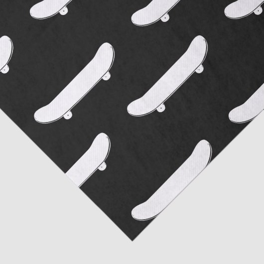 Witte Skateboard Monochromatische Zwarte Skater Ur Tissuepapier (Detail)