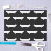 Witte Skateboard Monochromatische Zwarte Skater Ur Tissuepapier (Craft)