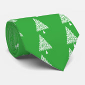 Witte Skully Kerstboom Band Stropdas (Opgerold)