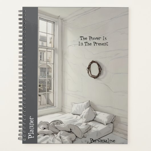 Witte Slaapkamer Decor Positiviteit Quote Grijs Da Planner (Voorkant)