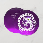 WITTE SLANG DRAAK PURPEREN AMETHYST EDELGESTEENTE KAART (Voorkant / Achterkant)