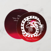 WITTE SLANG DRAGON ROOD BURGUNDY ROBIJN EDELE STEE KAART (Voorkant / Achterkant)