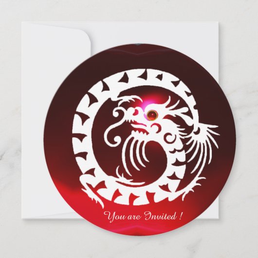 WITTE SLANG DRAGON ROOD BURGUNDY ROBIJN EDELE STEE KAART (Voorkant)