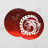 WITTE SLANG DRAGON ROOD ROBIJN EDELSTEEN KAART (Voorkant / Achterkant)