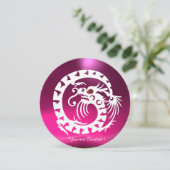 WITTE SLANG DRAGON ROZE FUCHSIA PAARSE EDELSTEEN KAART (Staand voorkant)