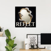 Witte Slang Gouden Spiegel Mode Poster (Thuiskantoor)