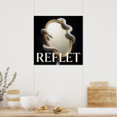 Witte Slang Gouden Spiegel Mode Poster (Keuken)