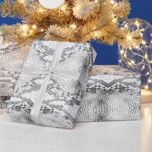 Witte Slang Skin Print Cadeaupapier (Feestdagen)