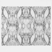 Witte Slangenhuidprint Fleece Deken (Voorkant (Horizontaal))