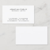 Witte Slanke Moderne Elegante Duidelijke Professio Visitekaartje (Voorkant / Achterkant)