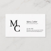 Witte Slanke Zwarte Typografie Clean Visitekaartje (Voorkant)