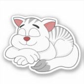 Witte slapende kat cartoon - vinyl sticker (Voorkant)