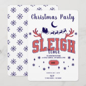 Witte slee-tijd Kerstfeest Kaart (Voorkant / Achterkant)