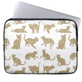 Witte Sleeve voor Girly Sparkly Cats-laptop