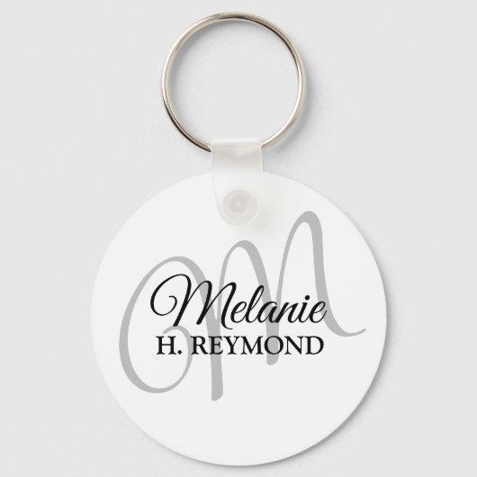 witte sleutelhanger met naam (Voorkant)