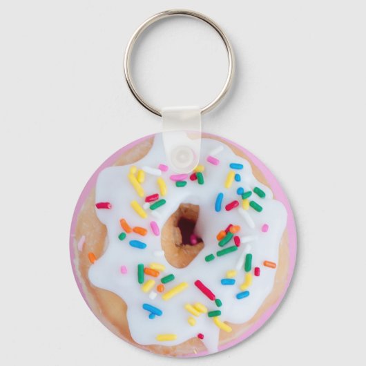 Witte sleutelhanger met vorst en sproinkles (Voorkant)