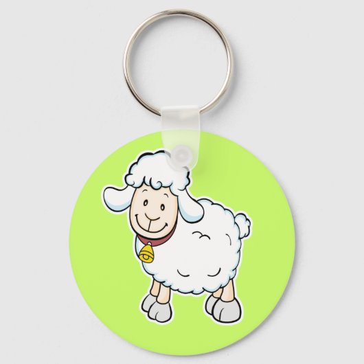 Witte sleutelhanger schapen (Voorkant)