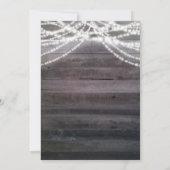 Witte slingerlichtjes & Houten Trouw Uitnodigingen (Achterkant)