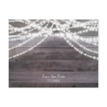 Witte slingerlichtjes & Rustieke houten Save the D