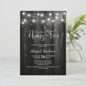 Witte slingerlichtjes Zwarte Houten 95e Verjaardag Kaart (Staand voorkant)