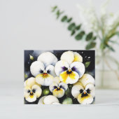  witte slipjes waterverf schilderij briefkaart (Staand voorkant)