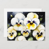  witte slipjes waterverf schilderij briefkaart (Voorkant / Achterkant)