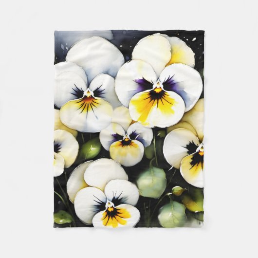  witte slipjes waterverf schilderij fleece deken (Voorkant)