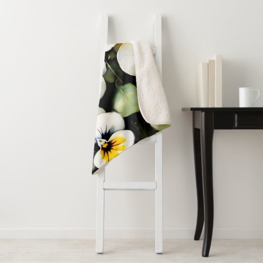  witte slipjes waterverf schilderij sherpa deken (In situ)