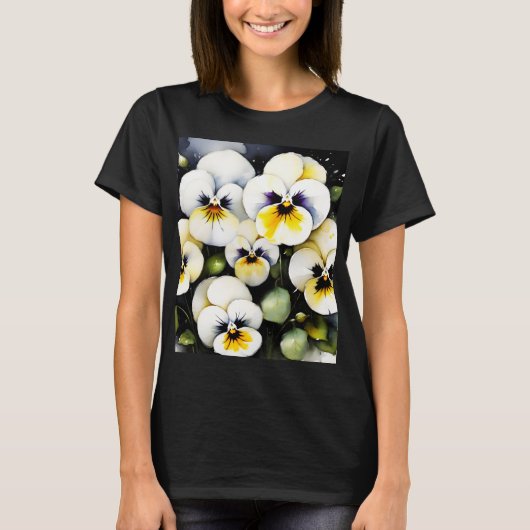  witte slipjes waterverf schilderij t-shirt (Voorkant)