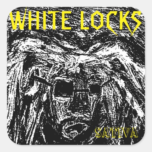 WITTE SLOTEN SATIVA VIERKANTE STICKER (Voorkant)
