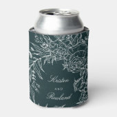 Witte Smaragd Bloem Krans Smaragd Groene Bruiloft Blikjeskoeler (Blikje Voorkant)