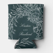 Witte Smaragd Bloem Krans Smaragd Groene Bruiloft Blikjeskoeler (Voorkant)