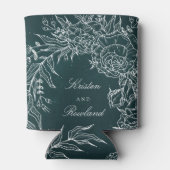 Witte Smaragd Bloem Krans Smaragd Groene Bruiloft Blikjeskoeler (Achterkant)