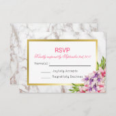 Witte smelttextuur met Magnolias RSVP (Voorkant / Achterkant)