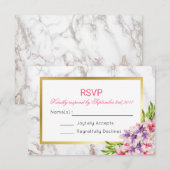 Witte smelttextuur met Magnolias RSVP Kaartje (Voorkant / Achterkant)