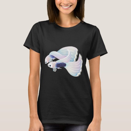 Witte smokingguppy t-shirt (Voorkant)