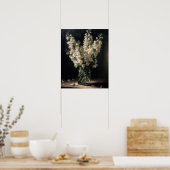 Witte Snapdragon Flowers Art Print Poster (Keuken)