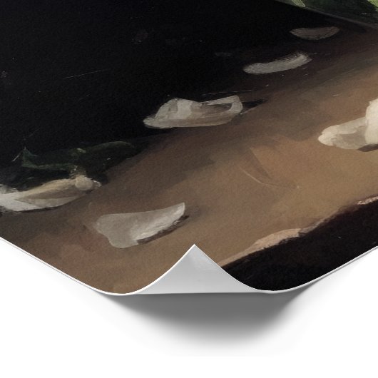 Witte Snapdragon Flowers Art Print Poster (Hoek)