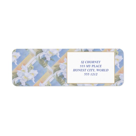 WITTE SNAPDRAGONS TERUGKEREN ADRESETIKETTEN ETIKET (Voorkant)