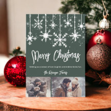 Witte sneeuw elegante groene vrolijke kerst 2 foto