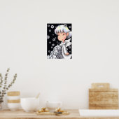 Witte sneeuw engel. poster (Keuken)