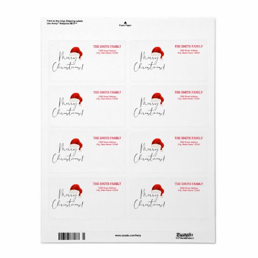  witte sneeuw Glitter Kerstfeestdag Etiket (Full Sheet)