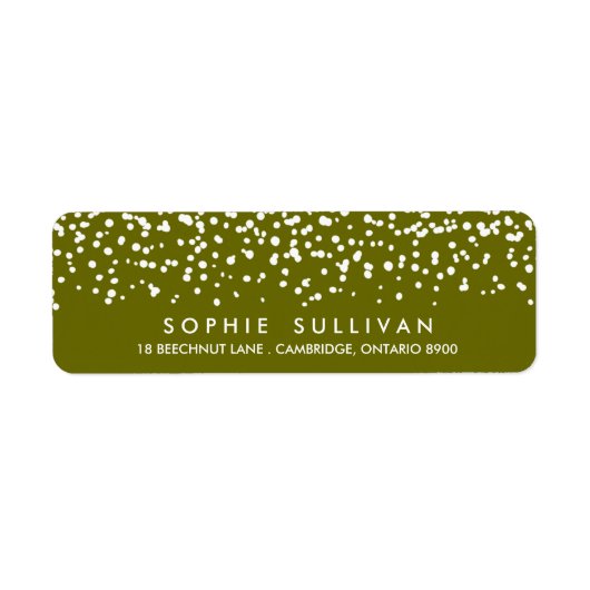 Witte sneeuw | Groen vakantielabel Etiket (Voorkant)