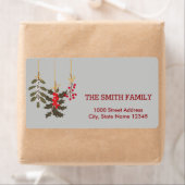 witte sneeuw kerstboom kersenvakantie etiket (Insitu)