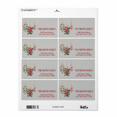 witte sneeuw kerstboom kersenvakantie etiket (Full Sheet)