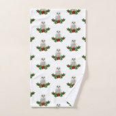 Witte Sneeuw Kerstuil Bad Handdoek (Handdoek)