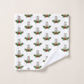 Witte Sneeuw Kerstuil Bad Handdoek (Wasdoekje)