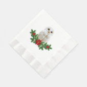Witte Sneeuw Kerstuil Servet (Hoek)