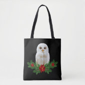Witte Sneeuw Kerstuil Tote Bag (Voorkant)